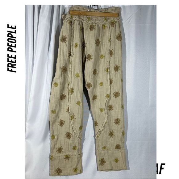 FREE PEOPLE BEACH ROCKER EMBELLISHED HAREM PANTS NWT LARGE - Picture 8 of 9